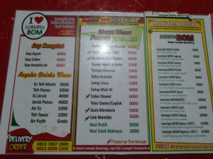 Menu Kedai Extra Pedas