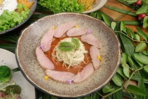 Smoked Tuna with seafood buah merah.