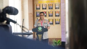 Kadiv Humas Polda Metro Jaya, Kombes Pol. Argo Yuwono menyampaikan sambutannya